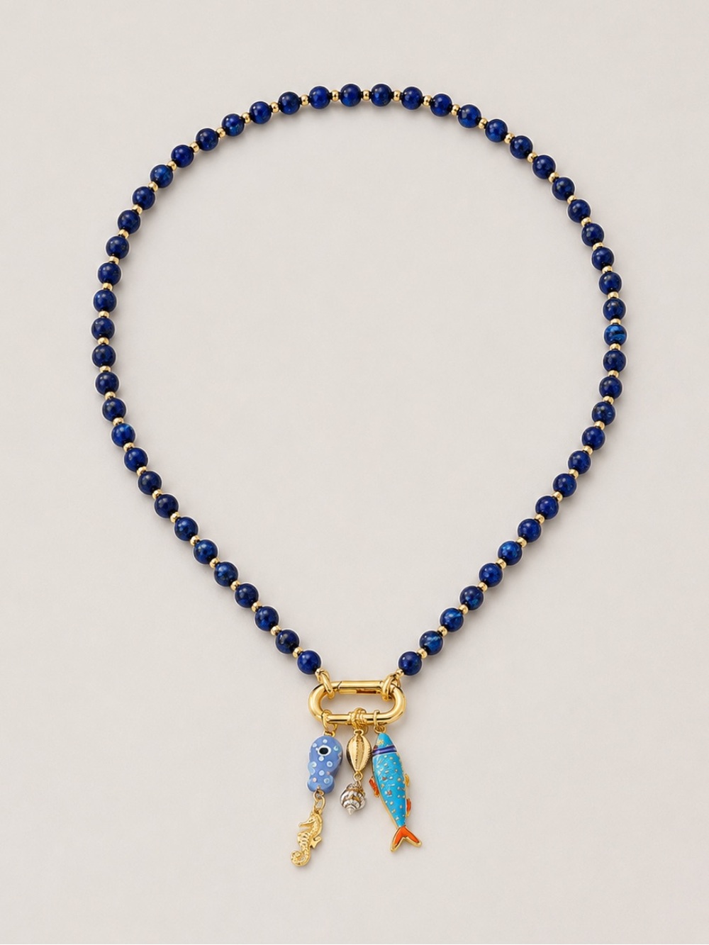 New! Navy Blue Beaded Dopamine Necklace NWOT